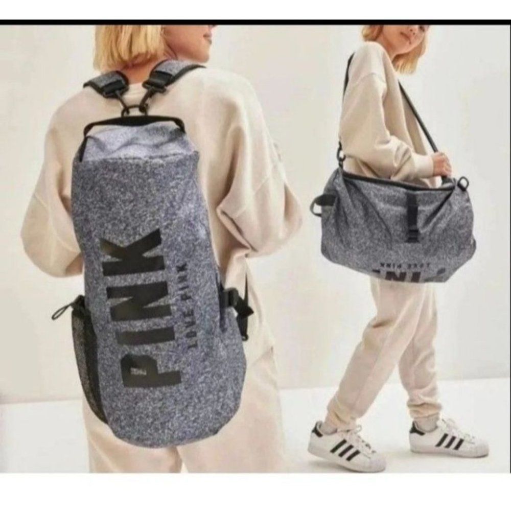 PINK VS Gray Convertible Duffle Bag/Backpack Victoria Secret